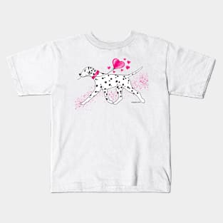 Dalmatian and Hearts Kids T-Shirt